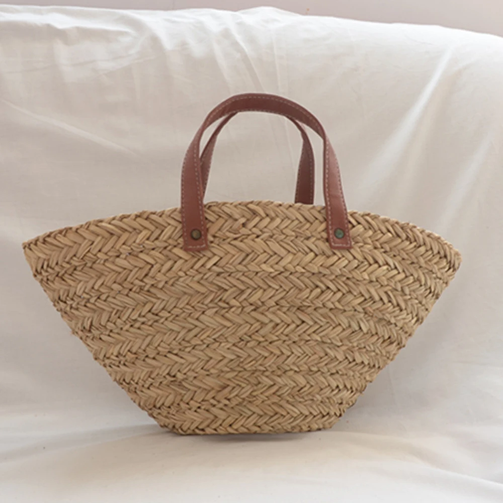 Crochet Bag Raffia - ボヘミアン麦わら帽子の女性用籐バッグ,デザイナーの織りバッグ,トラベルバスケット,ビーチバッグ,ショルダーバッグ