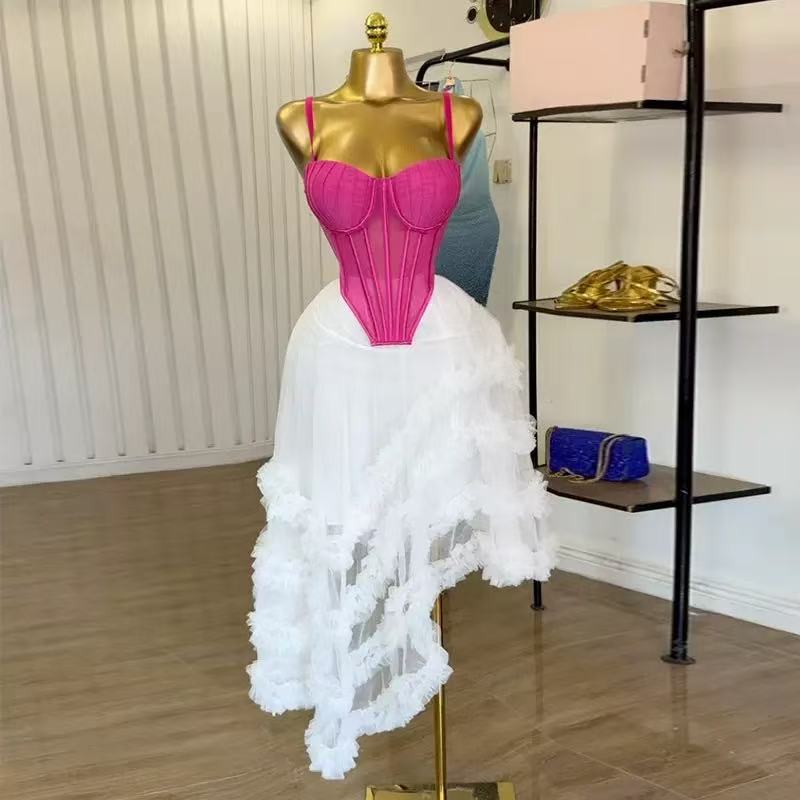 レディースドレスセット チュニックイレギュラークロップトップ - Crop Top Crochet のレビューと価格