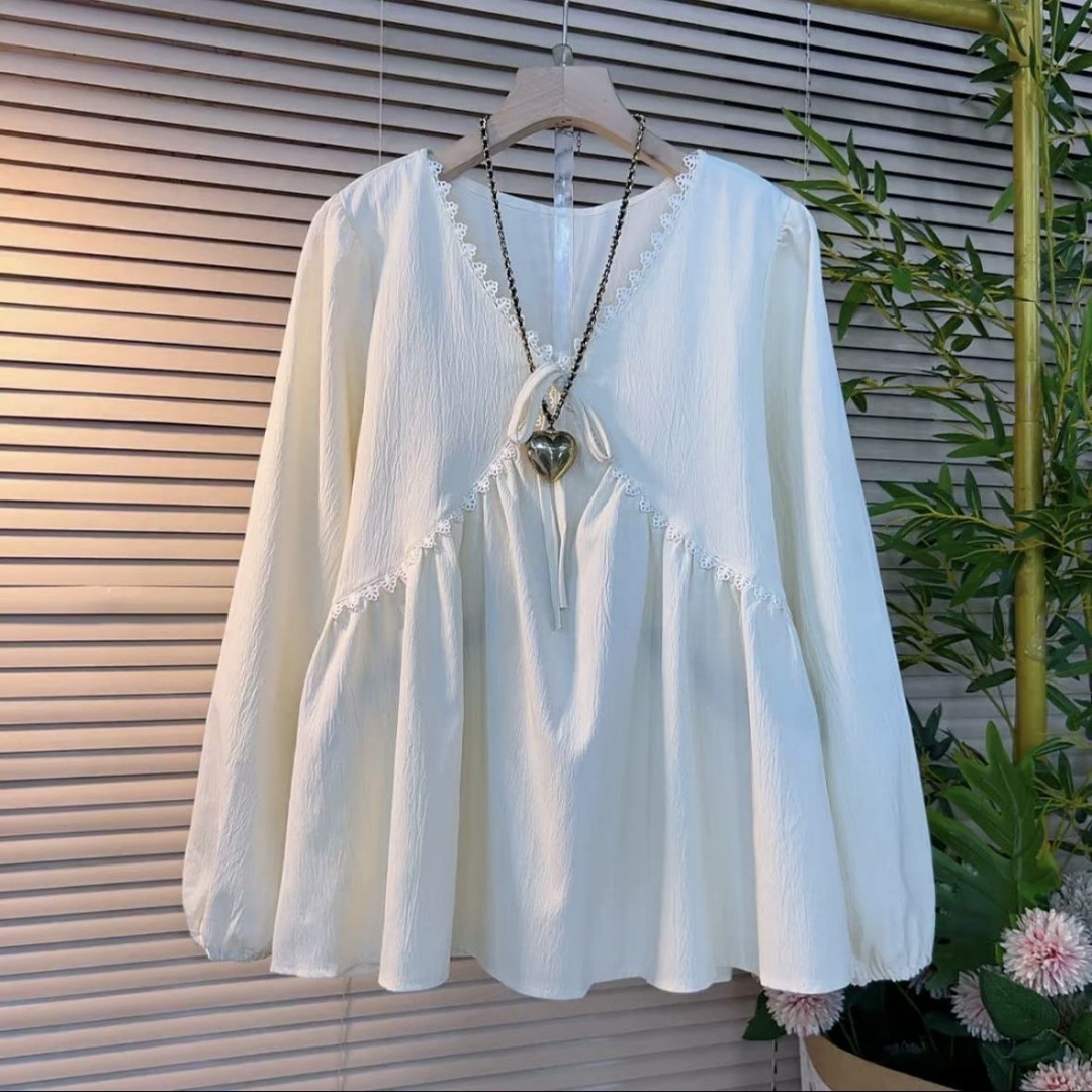 サイズを大きくした婦人服2026春秋新型太ったMm長袖Vネッ - Blouse Off Shoulder のレビューと価格