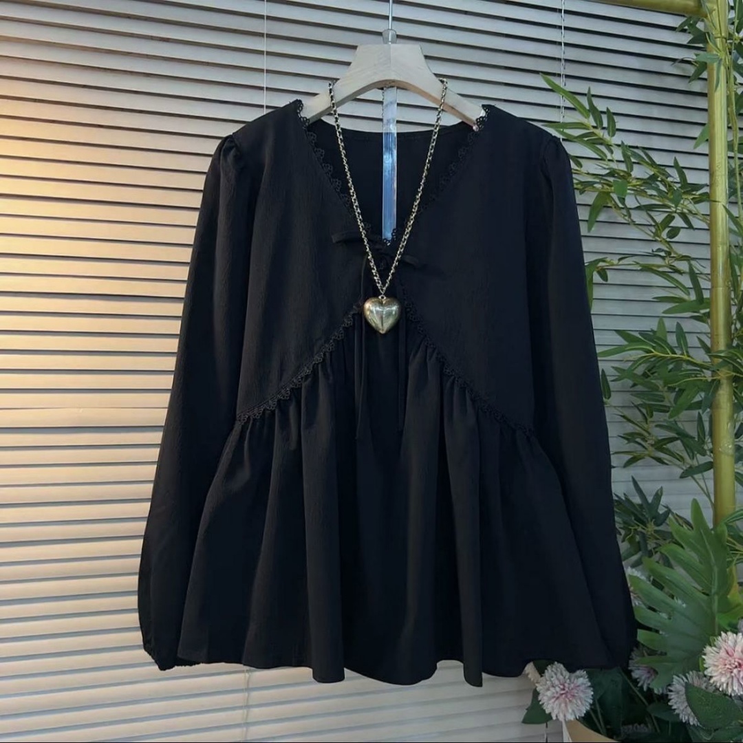 サイズを大きくした婦人服2026春秋新型太ったMm長袖Vネッ - Blouse Off Shoulder のレビューと価格