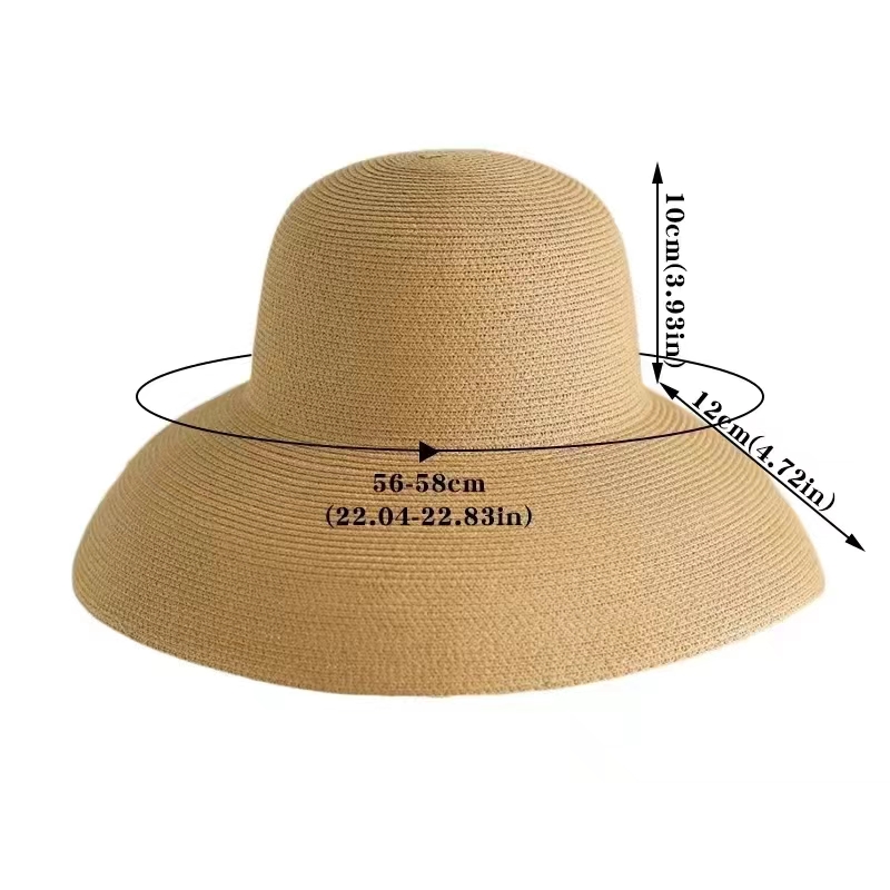 つば広の夏用ビーチストローハット、女性・女の子向けのUPFス - Hat Floppy Wide のレビューと価格
