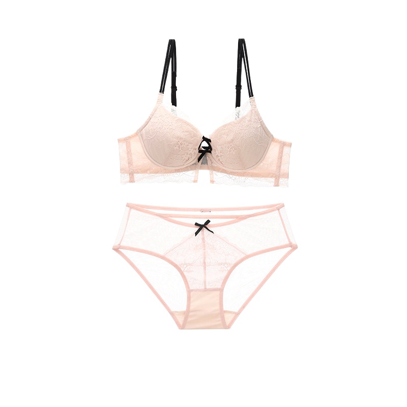 新しいガーリーな甘いレースの女性用下着セット、ワイヤーなしの - Bralette Triangle Set のレビューと価格
