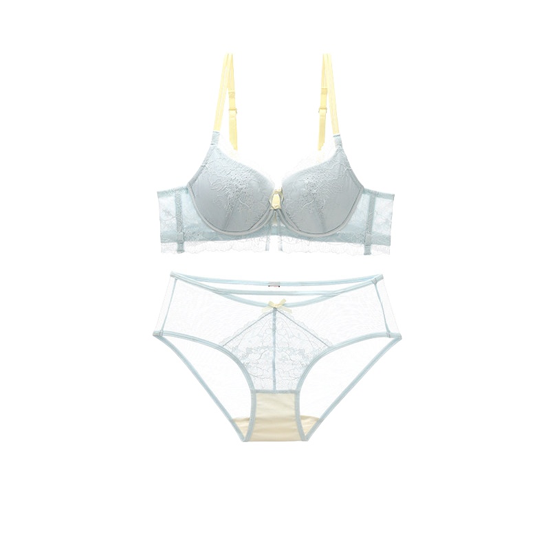 新しいガーリーな甘いレースの女性用下着セット、ワイヤーなしの - Bralette Triangle Set のレビューと価格